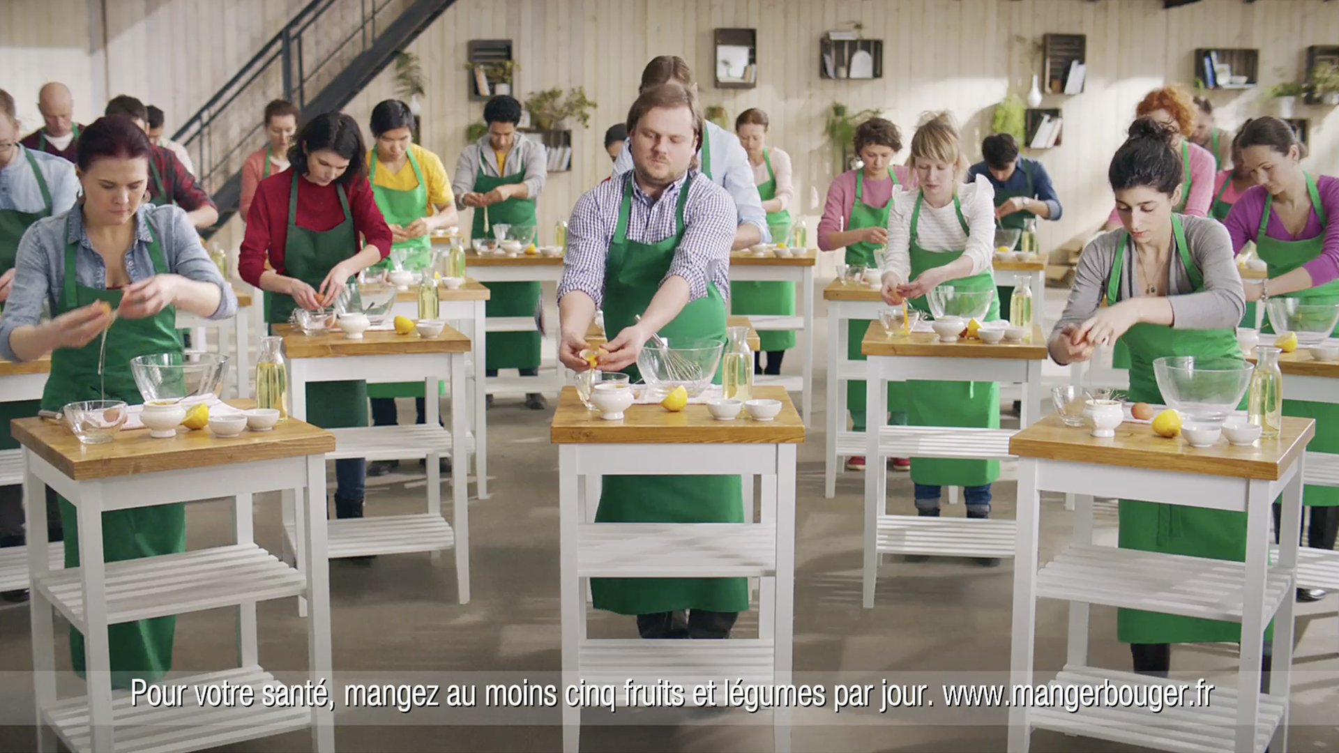 Film publicitaire, atelier de cuisine